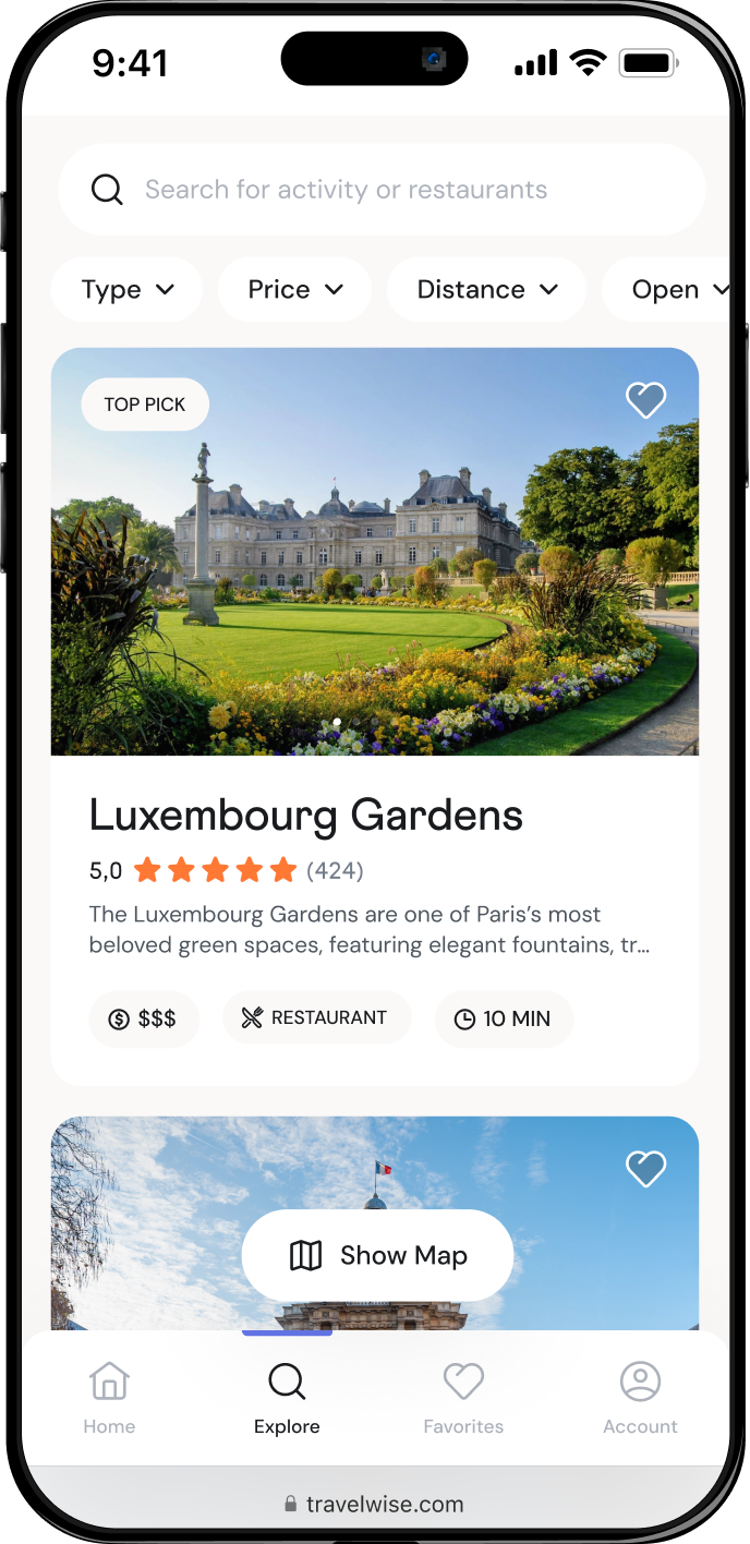 Phone Explore Luxembourg Garden